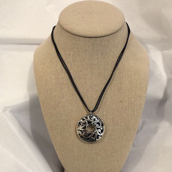 BARSE Sterling Silver Round Filigree Scroll Cutout Double Cord w Extension NWOT - Picture 12 of 16